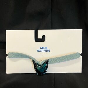 Urban Outfitters Denim strap Blue Butterfly Choker